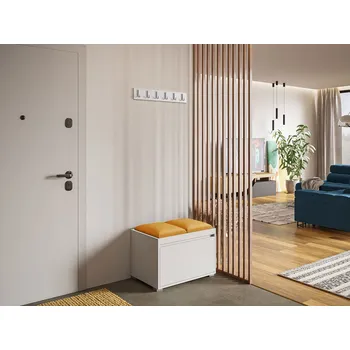 Předsíňová stěna Mirjan_zondo Nábytek do předsíně Kendora 60 + 2 kusy čalouněných nástěnných panelů Pag 30x30 (bílá) (Manila 32)