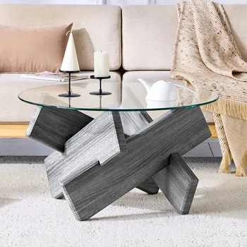 Konferenční stolek Konferenční stolek Gutent kulatý 79 x 79 x 45 cm šedý