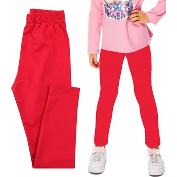 Dívčí legíny hladké BAVLNA červené velikost 128 H005Y