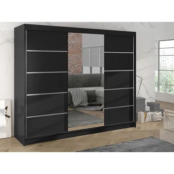 Šatní skříň Mirjan_zondo Šatní skříň s posuvnými dveřmi Galiana VI (černá)