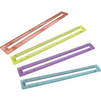 pravítka MID transparentní pravítko 30 cm, mix barev