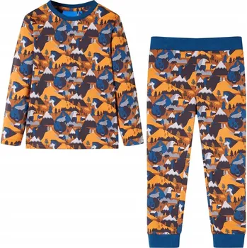 Chlapecké pyžamo VidaXL Children's pajamas with long sleeves cognac 116