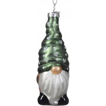 Vánoční dekorace Zdobená Vánoční Koule s skřítkem 11,5 cm 1 ks