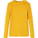 VidaXL Dětské tričko s dlouhým rukávem, okrové, velikost 116