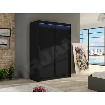 Šatní skříň Mirjan_zondo Šatní skříň Avela I (černá) (osvětlení led rgb barevné)