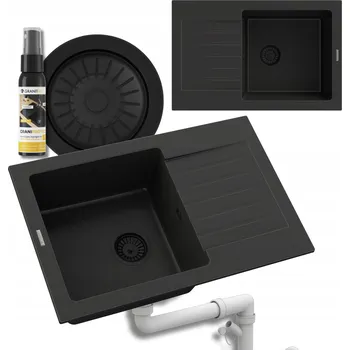 Granitový dřez Jednokomorový granitový dřez Granitan Mino černý