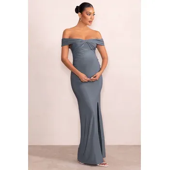 Dámské šaty CLUB L šaty s krátkým rukávem, šedé, velikost 44