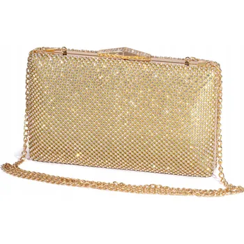 Kabelka PUZDERKO PSANÍČKO NÁVŠTĚVNICKÁ KABELKA NA ŘETÍZKU VEČERNÍ ZIRKONY ZLATÁ