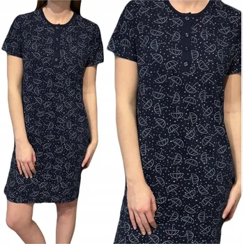 Dámské noční prádlo SECRET košile noční dámská s krátkým rukávem před kolena, velikost XL