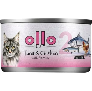 Krmivo pro kočku Ollo Cat Č. 2 Tuňák Kuře Losos 70g krmivo mokré pro kočky