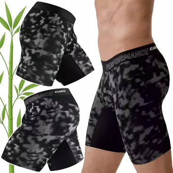 Boxerky Pánské boxerky Atlantic sportovní bambusové s prodlouženou nohavicí - XL