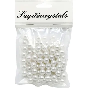 Dětské navlékací korálky Korálky 10 mm - bílé - 80 ks - PK510-3