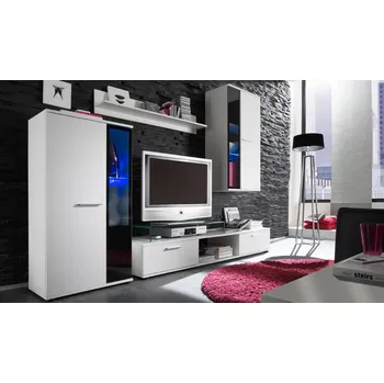 Obývací stěna Mirjan_zondo Obývací stěna Fletcher (bílá) (bez osvětlení)