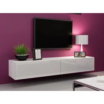 Televizní stolek Mirjan_zondo TV stolek/skříňka Zylia 180 (bílá + bílý lesk)