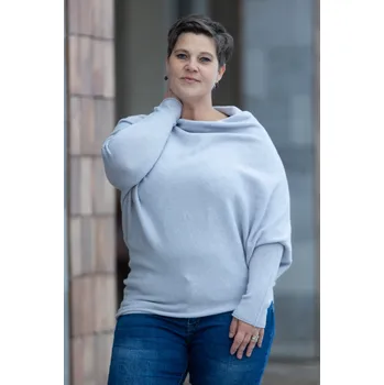 Dámský svetr Italy fashion Svetr LOTTA Barva: Stříbrná, Velikost: UNI: M-2XL