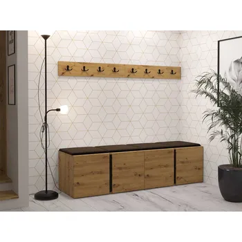 Předsíňová stěna Mirjan_zondo Předsíň Timothy VII (dub artisan + dub artisan + černá) (Manila 04)