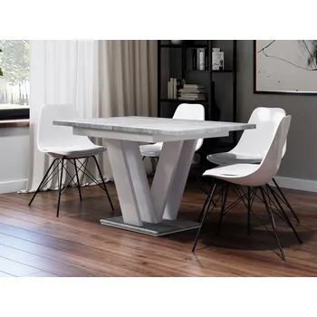 Jídelní stůl Mirjan_zondo Rozkládací stůl Hildaria (bílá + beton)