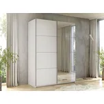 MOB Šatní skříň s posuvnými dveřmi Artaman 150 (bílá) (se zrcadlem)