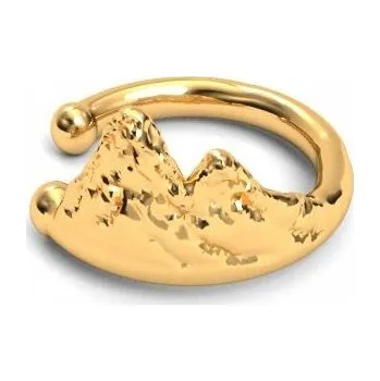 Náušnice Zlatá náušnice na ucho s motivem hor, hory stříbro stříbrná