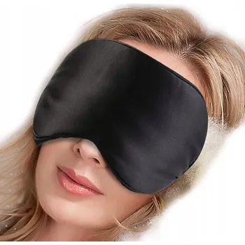 Škraboška na spaní Elite4u maska na spaní hedvábná černá