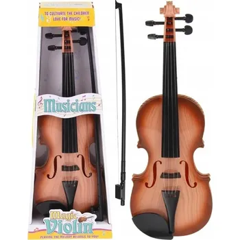 Hudební nástroj pro děti Housle pro děti, smyčec, 4 struny – béžové