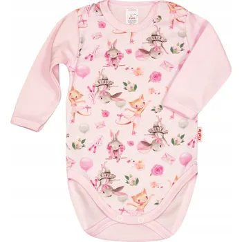 Body s dlouhým rukávem BALETKY Růžové 100% Bavlna velikost 68 KLEKLE