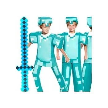 Karnevalový kostým KOSTÝM MINECRAFT PŘEVLEK PRO CHLAPCE STEVE DIAMANTOVÝ MASKA KARNEVALOVÝ KOSTÝM