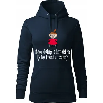 Dámská mikina Mikina s kapucí D525 MALÁ MI DOBRÝ CHARAKTER tmavě modrá vel XXL