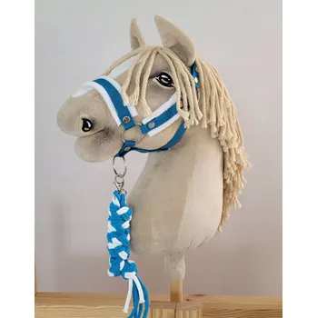 Hobby horsing Sada pro Hobby Horse: ohlávka A3 s bílým beránkem + vodítko z provazu -