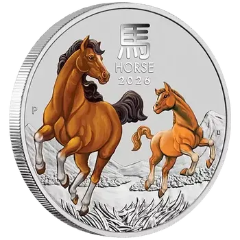 Lunární série III. - stříbrná mince Year of the Horse (Rok koně) 1/2 Oz 2026 Color
