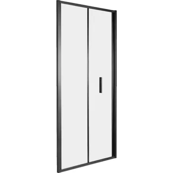 Sprchové dveře Novoterm Zalamovací sprchové dveře Solid DH BL 80, černá/transparent - bez vaničky