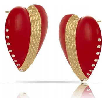 Náušnice Náušnice červená srdce s krystaly Preciosa z kolekce Heart Harmony (P