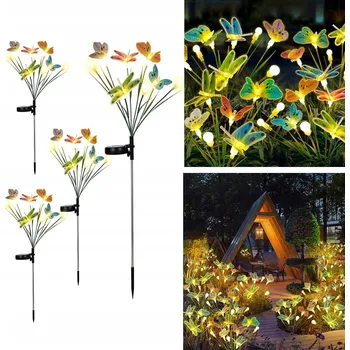 Venkovní osvětlení 4X SOLÁRNÍ ZAHRADNÍ SVĚTLA MOTÝLCI LED LAMPIČKY ZAPICHOVACÍ VENKOVNÍ MOTÝLI