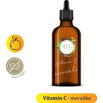 Doplněk stravy M.E.G Tekutý Vitamín C – Meruňka (100 ml) se sladidlem