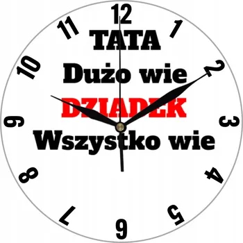 Hodiny Nástěnné hodiny pro dědečka ke Dni dědečků, táta toho ví hodně, děda ví všechno