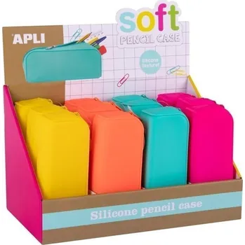 Penál Apli Fluo silikonové pouzdro mix barev