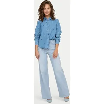 Oblečení a móda ONLY Jeansy Madison 15338289 Světle modrá Wide Leg S_32