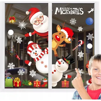 Vánoční dekorace Nálepky na okno, vánoční dekorace, vločky sněhu, Vánoce BNAR-204