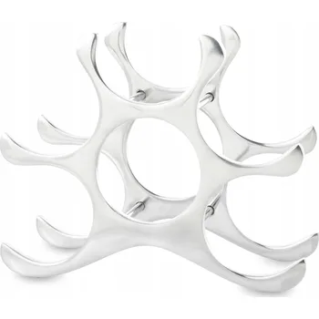 Stojan na víno Stojan na víno kovový stříbrný