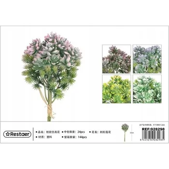 umělá květina Rest.aer - Kytice 5 větví eukalyptu a levandule 33 CM