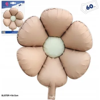 Balónek Fóliový balónek SEDMIKRÁSKA Pastelově BÉŽOVÁ KVĚTINA Narozeniny 60cm boho helium E