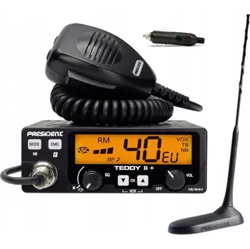 Vysílačka 12/24V CB radiostanice PRESIDENT TEDDY II+ ASC 7 barev AM/FM