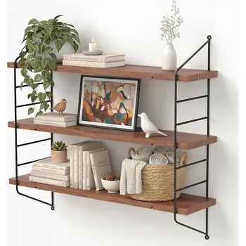 police KOVOVÁ ČERNÁ POLICE NA ZEĎ LOFT OBÝVACÍ POKOJ ZÁVĚSNÁ 51,5x12x58,5 cm