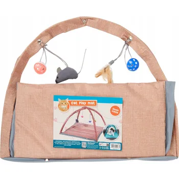 Obraz HRACÍ PODLOŽKA PRO KOČKY SADA 4 HRAČEK PELÍŠEK ŠKRABADLO 54X54X36 CM RŮŽOVÁ