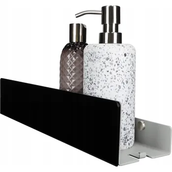 Zrcadlo Skleněná nástěnná koupelnová police pod Zrcadlo Sprchový kout ISLA 40 cm Sklo Černá