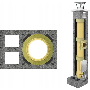 Krbová kamna Keramický komínový systém fi 200 mm, 11 m, 36x54 cm, pro krbová kamna a kamna, 2 ventilace
