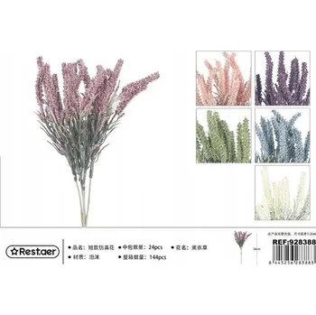 umělá květina Rest.aer - Kytice 5 stonků levandule, 34 cm