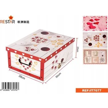 Obraz Dekorativní Krabička se srdíčka, SLADKÝ DOPLNĚK do obýváku, dětského pokoje