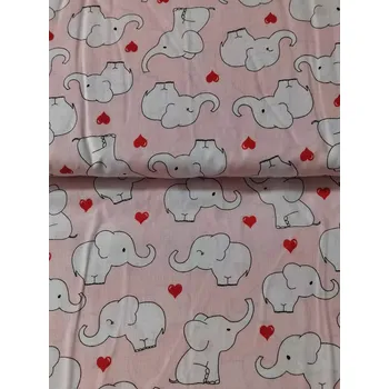 Bavlněná látka / plátno slon barva růžová