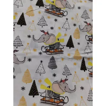 Vánoční bavlněná látka / plátno slon